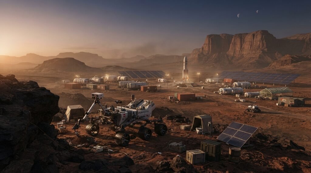 Mars surface exploration campaigns compare sites, cargo, and resources Mars surface exploration campaigns compare sites, cargo, and resources